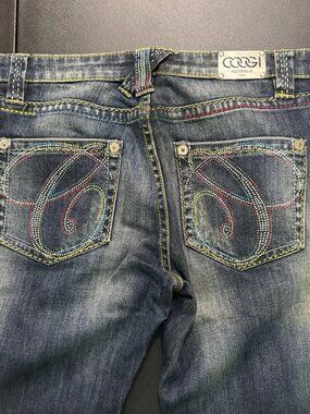 COOGI AUSTRALIA Juniors Jeans Medium Wash Zip SIZE 11/12 Length 33 1/2
